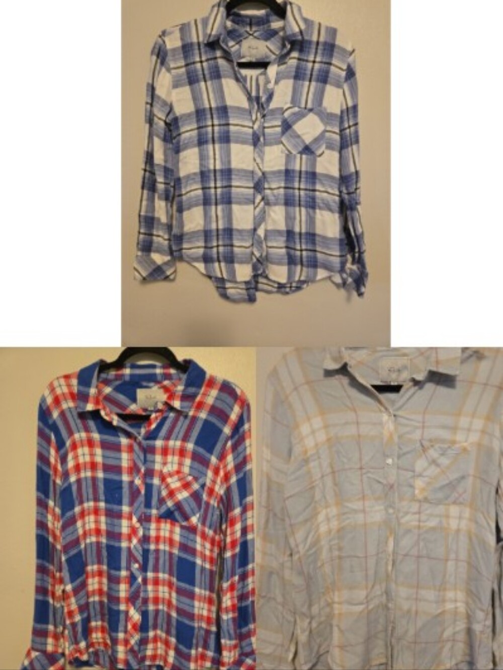 RAILS Set of 3 Hunter Plaid Button Down Shirts XS and S